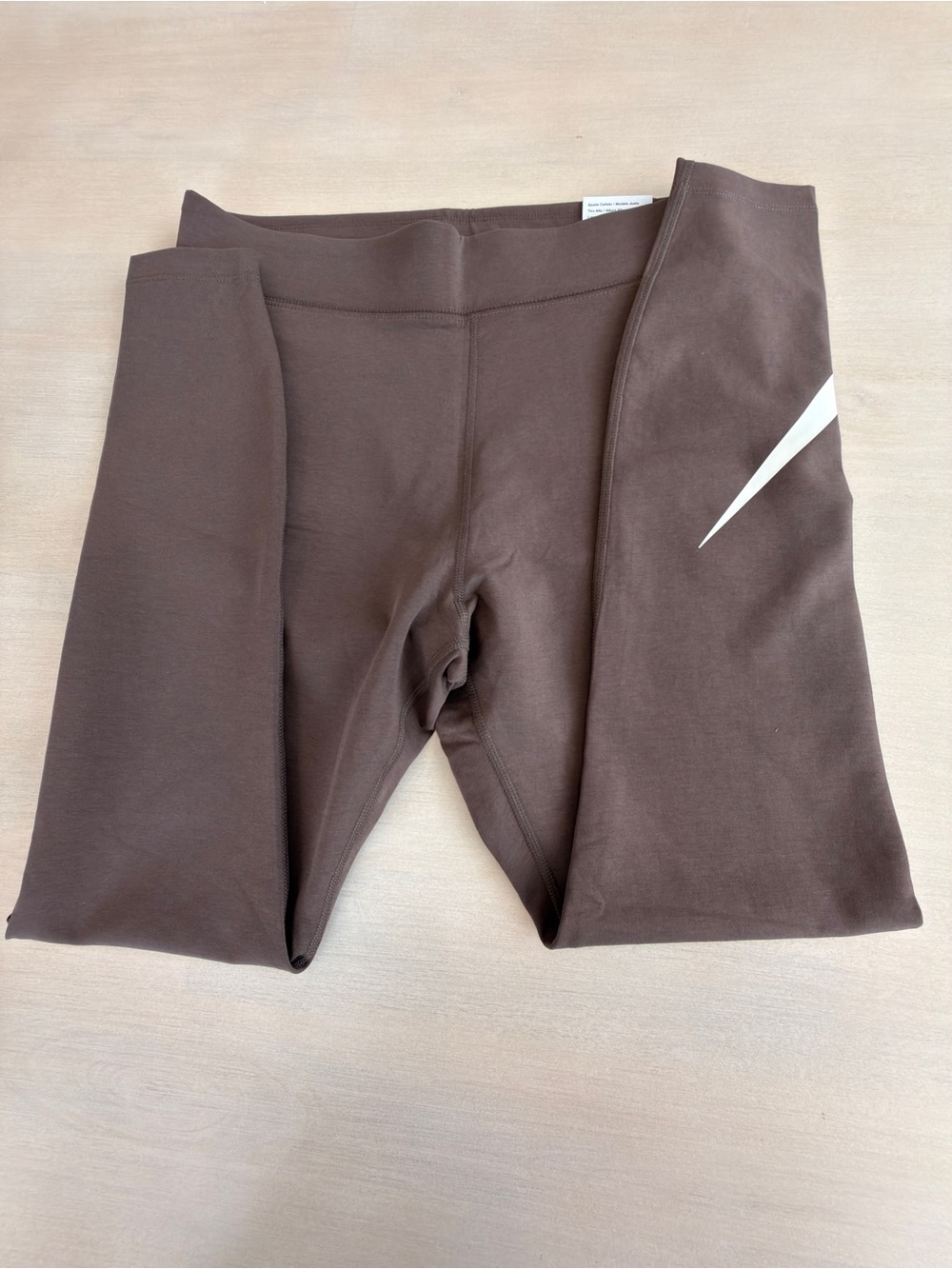 Nike Brown Leggings with White Swoosh